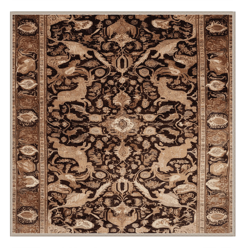Tapis brun lavable à la machine, Carré 4 pi