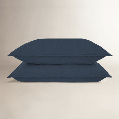 French Linen Box Stitch Quilted Sham Set
