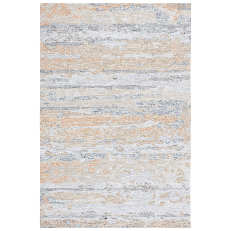 Ebony 176 Hand Tufted 80% Wool; 20% Cotton Abstract Rug, Rectangle 4' x 6'