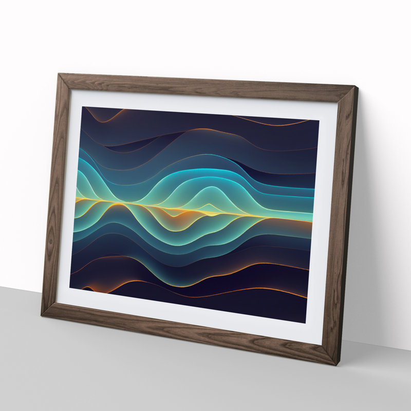 Prizewinning Modern Abstract Art - Single Picture Frame Print, 46cm H x 64cm W x 2cm D, Walnut Framed