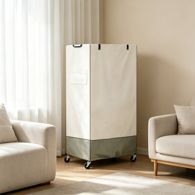 Housse de rangement de qualité supérieure avec revêtement en argent 210D beige et gris clair de qualité supérieure, organisateur imperméable et protégé contre les rayons UV