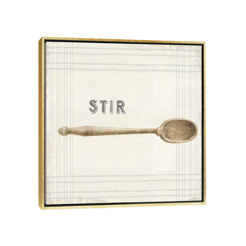 "Cuisine" par Danhui nai, impression d’art graphique, H 26 po x l 26 po x P 1,5 po, Toile encadrée d'or, Pas de tapis