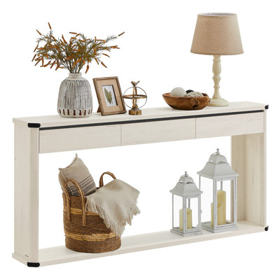 Marasco Console Table With 3 Drawers,  Narrow Entryway Table, Farmhouse Style