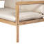Causeuse d'extérieur en bois d'acacia avec table basse, structure en teck clair, coussin beige