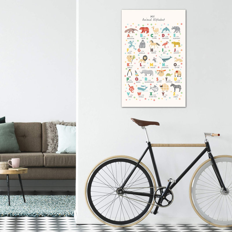 " Animal Alphabet ", Wrapped Canvas, 60" H x 40" W x 1.5" D, No Mat