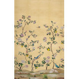 Argie Floral Grass Cloth Wallpaper