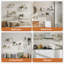  Ensemble de 4 tablettes murales flottantes blanches, présentoirs muraux modernes en bois pour salle de bain de chambre à coucher-2049216874