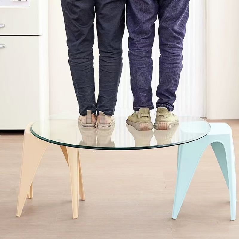 Plateau de table en verre trempé de 39,3 po de largeur, 3/8 po d'épaisseur, qui se brise en morceaux pour supporter des petits granules lourds