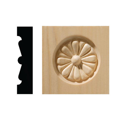 3.5'' H x 3.5'' W x 0.82'' D Wood Rosette Applique