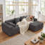 Modern Oversized Corner Sofa L-Shaped Corduroy Sofa With Storage Pockets -831990044-831990019
