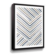 Aqua Abstract Square II by Northern Lights - Painting Print on Canvas Wrought Studio Size: 22 H x 22 W x 1.75 D, Format: Black Floater Framed Canv