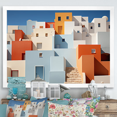 " Landscape Colorful Geometry Building II " Mixed Media Print