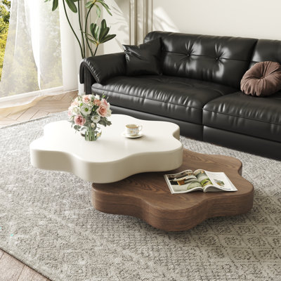 Masek Flower Shape Rotating Coffee Table