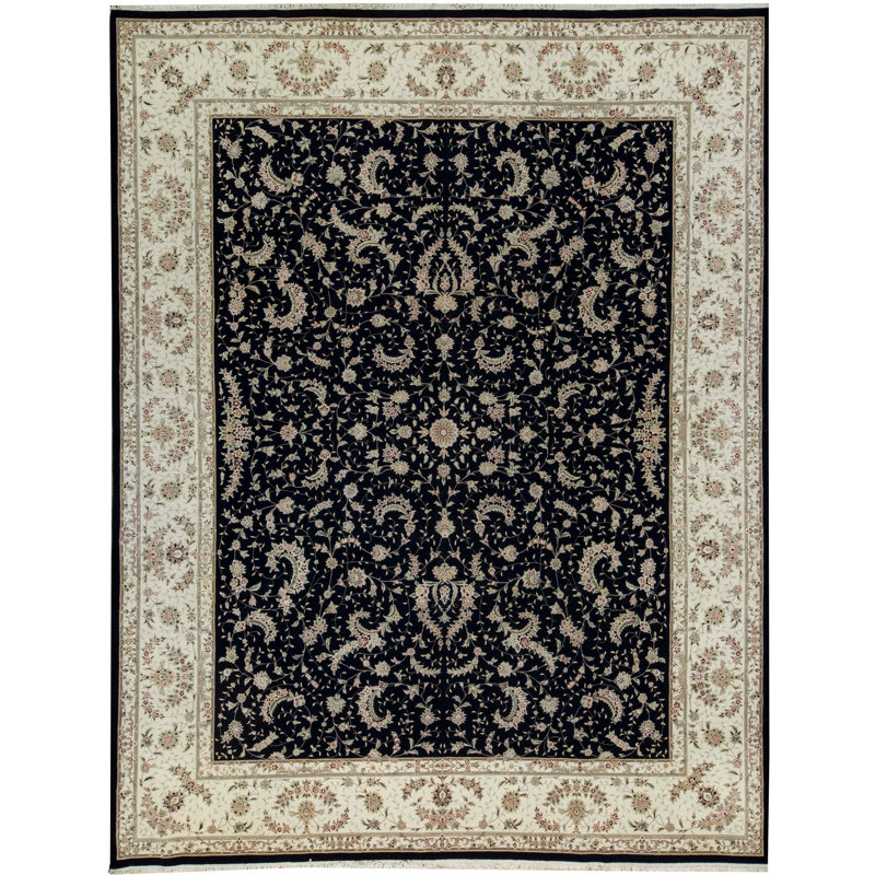 Elegance Oriental Area Rug in Black/Gray/Ivory