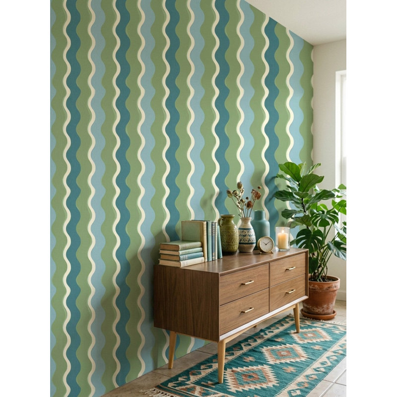 Papier peint moderne Mid Century, Peel and Stick