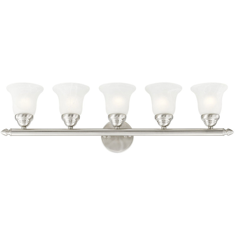 Éclairage pour meuble-lavabo à 5 lumières Ferri, Nickel brossé