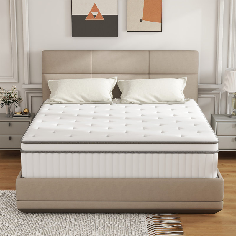 Hutchison Hybrid Mattress, Memory Foam Hybrid Springs Mattresses, Medium Firmness Mattress in A Box, King, 14"