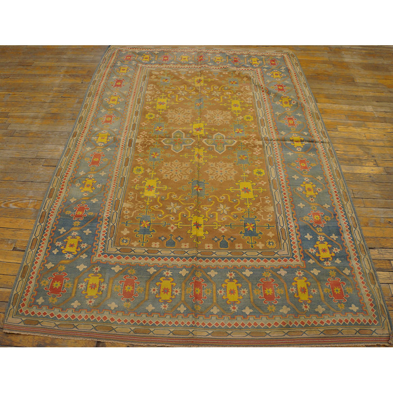 Warm Light brown Antique Tribal Geometric Small Indian Flat Weave Dhurrie Carpet