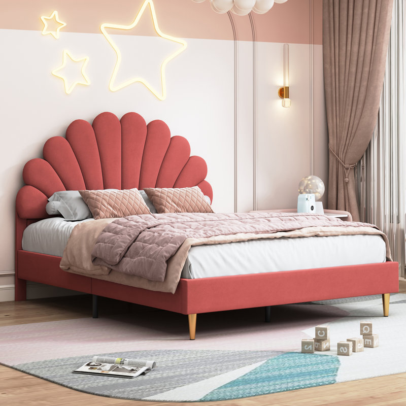 Upholstered Bed, Red