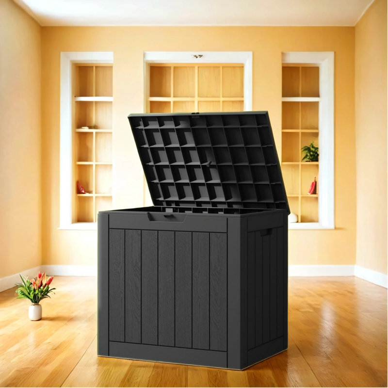 Weatherproof Resin Lockable Outdoor Storage, Black