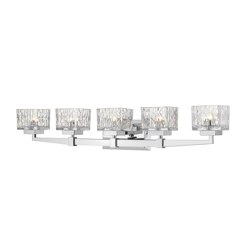 Éclairage de salle de bain à intensité variable 5 lumières Bechard, Chrome