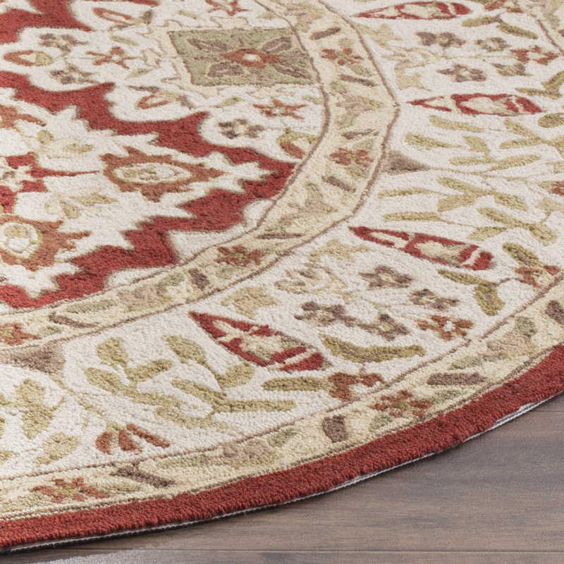 Broadcommon Hand Hooked Performance Oriental Rug, Round 8'
