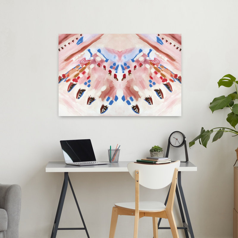 Art contemporain contemporain abstrait rose audacieux, H 24 po x l 36 po
