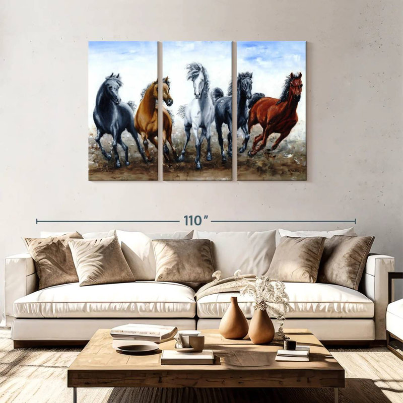 Brampt Wild Arabians, 48" H x 74" W