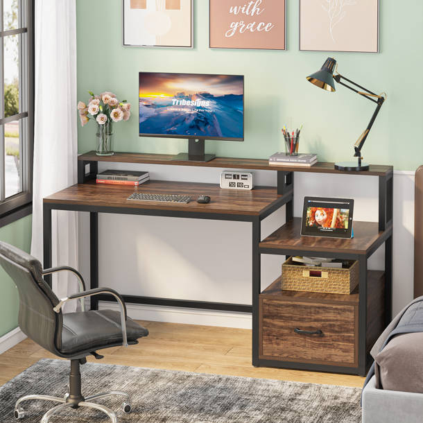 17 Stories Gisborne Metal Base Computer Desk & Reviews | Wayfair