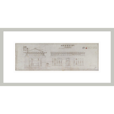 Imperial Hotel Elevation by Frank Lloyd Wright - Framed Giclee Print