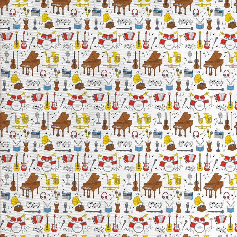 Tissu de musique jazz, l 36 po x L 360 po