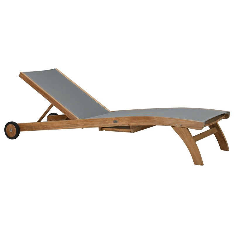 Parmele Outdoor Teak Chaise Lounge