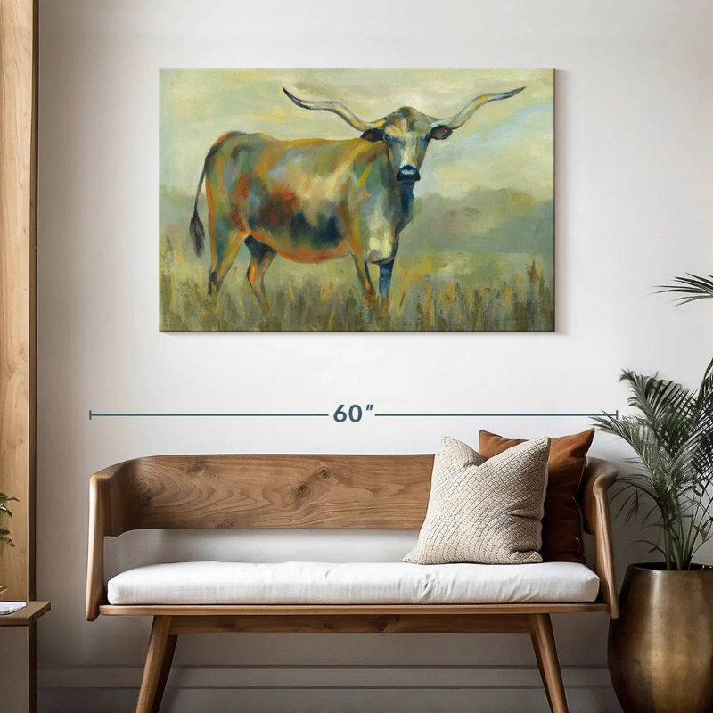 Vache Longhorn Brampt, H 30 po x l 45 po