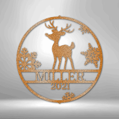 Décoration murale en acier personnalisée, monogramme de Rudolph