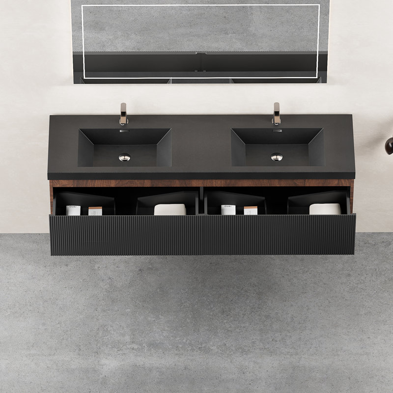 72'' Floating Bathroom Vanity With Sink Combo, 72"