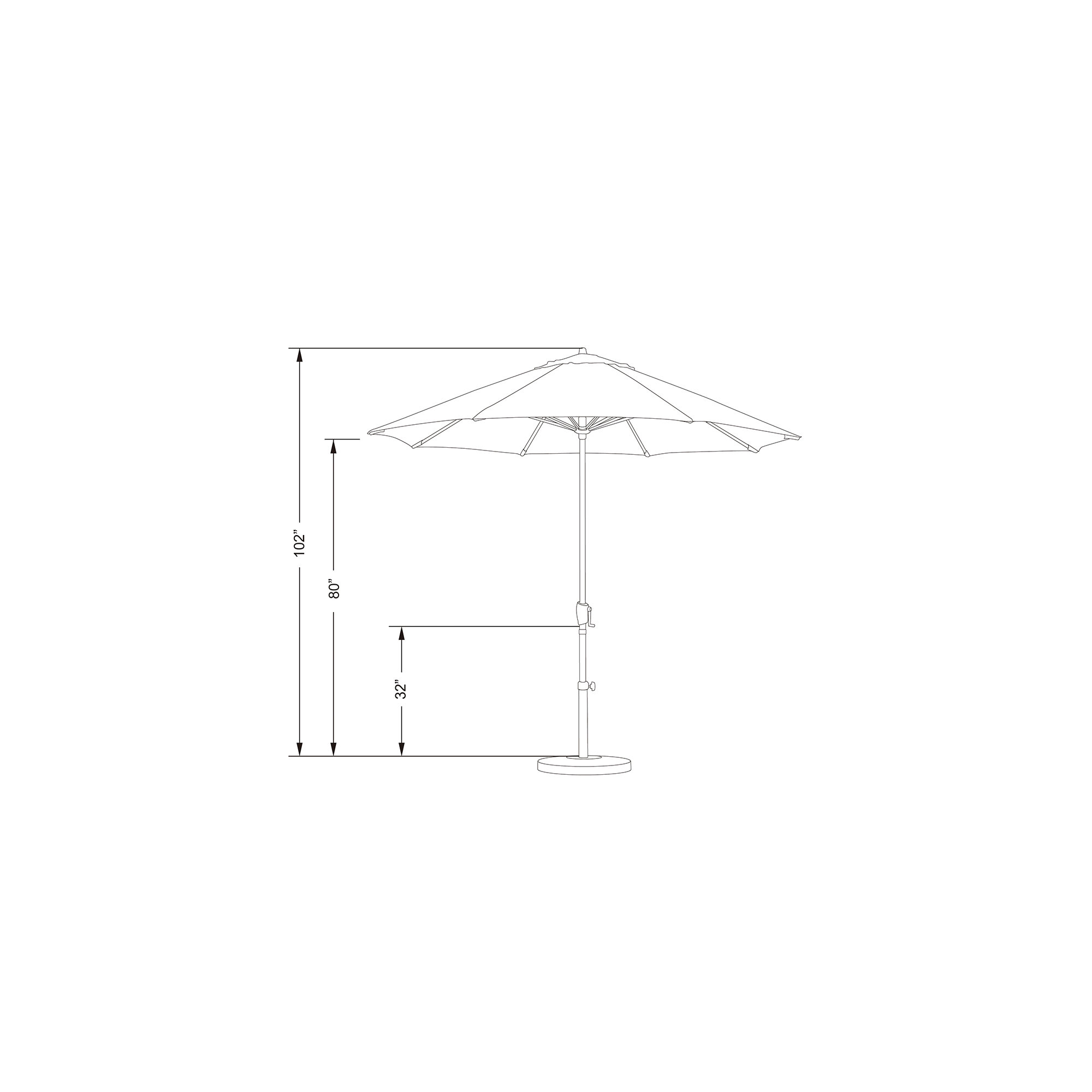 Deshaun 9' Market Sunbrella® Umbrella, Spectrum Dove Sunbrella® Plainweave