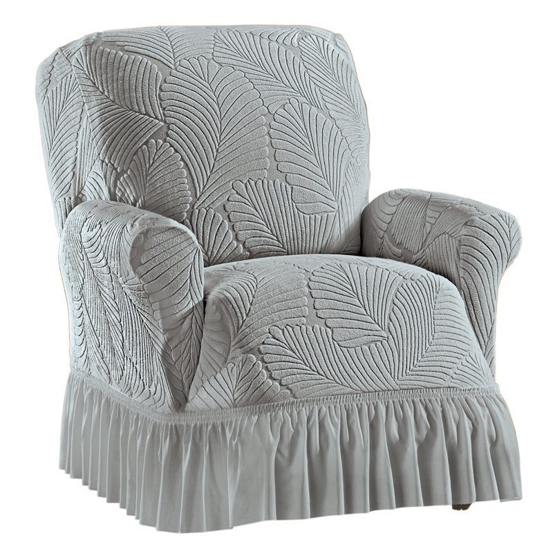 Housse à jupe à volants texturée, Polyester gris