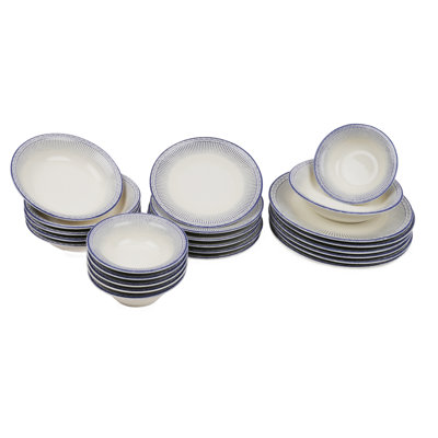Porcelain China Dinnerware Set 24 Piece - Service for 6