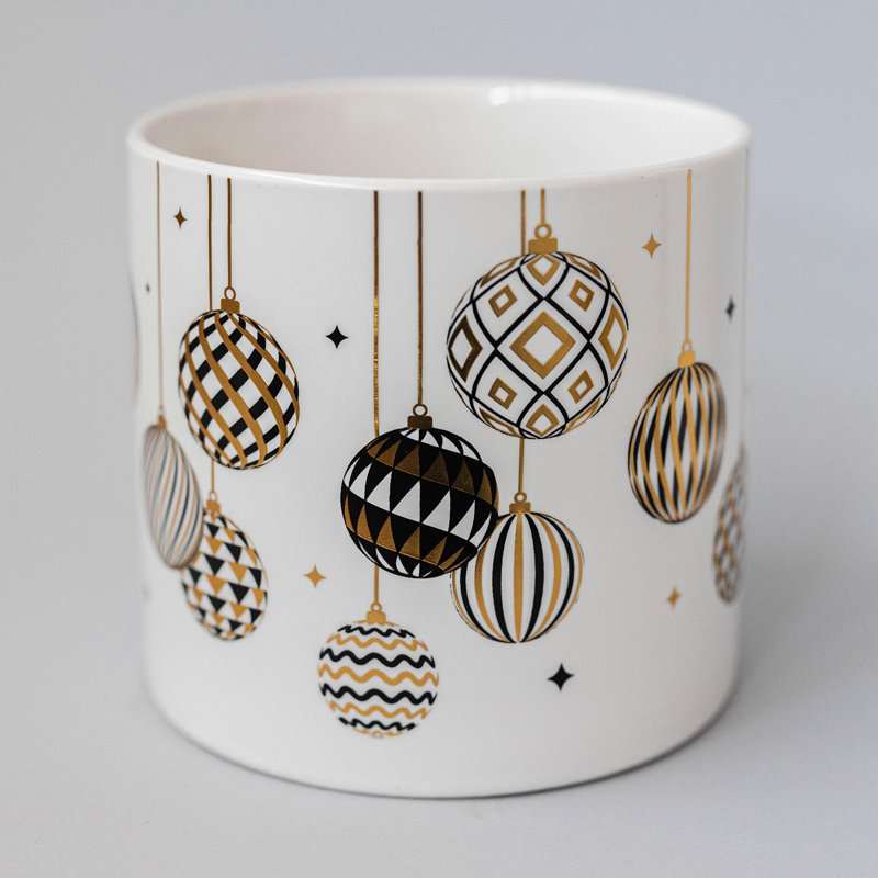 Pot de fleurs à motifs de Noël