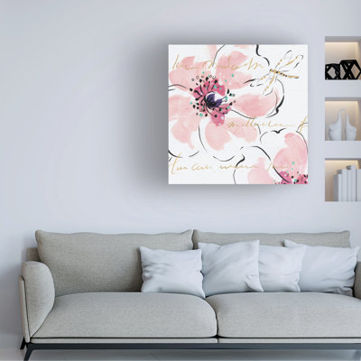 Art mural sur toile tendue - «Simply Pink Ii» de Daphne Brissonnet pour décoration de salon, de chambre à coucher ou de bureau - 24 x 24