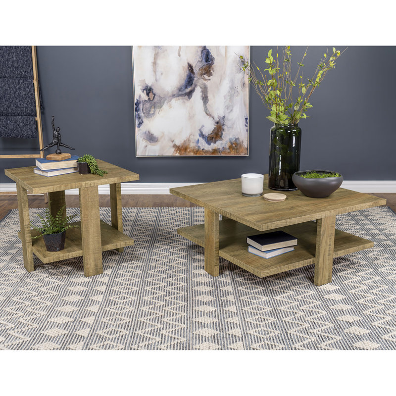 Ensemble de table basse et de table d'appoint Runnion Mango Brown 2 pièces (seulement avec table basse)