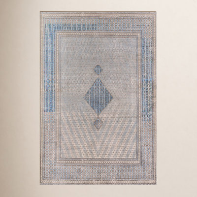 Favager Blue Light Brown Oriental Rug