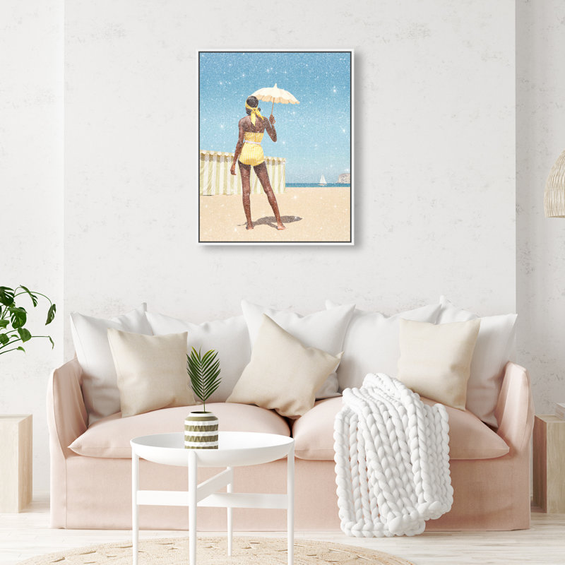 Cabana Muse III Canvas Fashion Print by Oliver Gal, Black Frame, 16 x 20, 17"H x 21"W, Gold Floater Frame