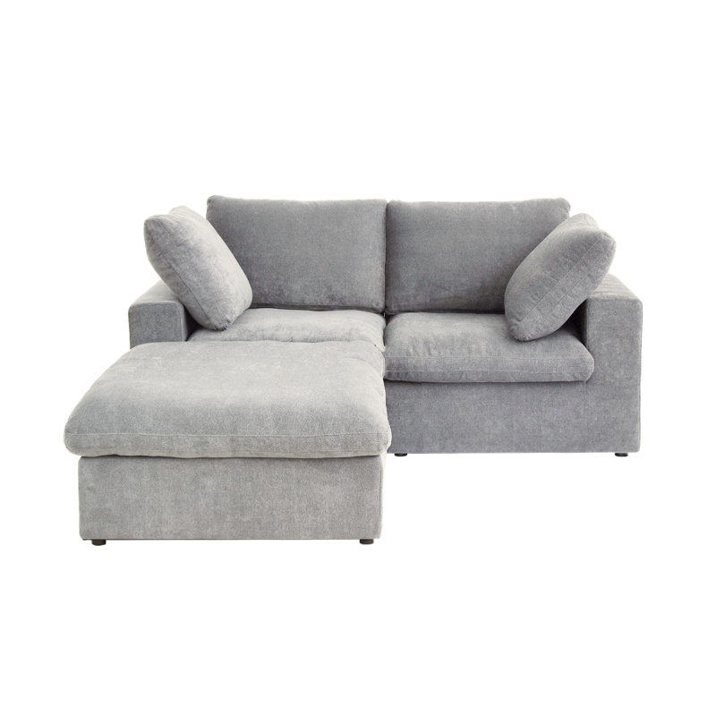 Canapé 80 po avec repose-pieds Kenda, Gris