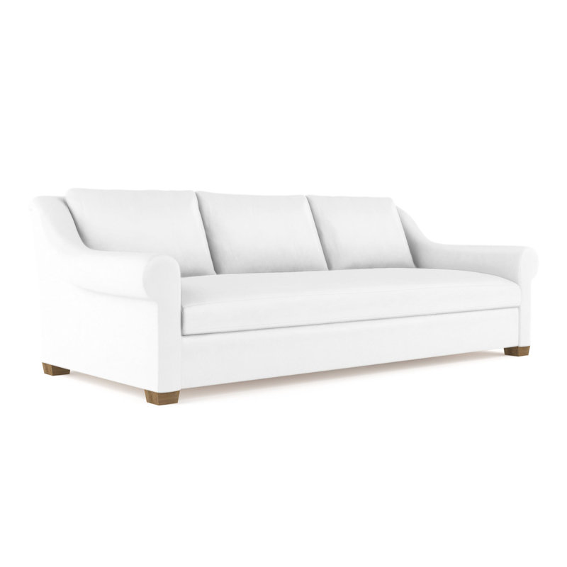 Canapé Thompson, H 32 po x l 108 po x P 41 po, Cuir rétro blanc, Naturel