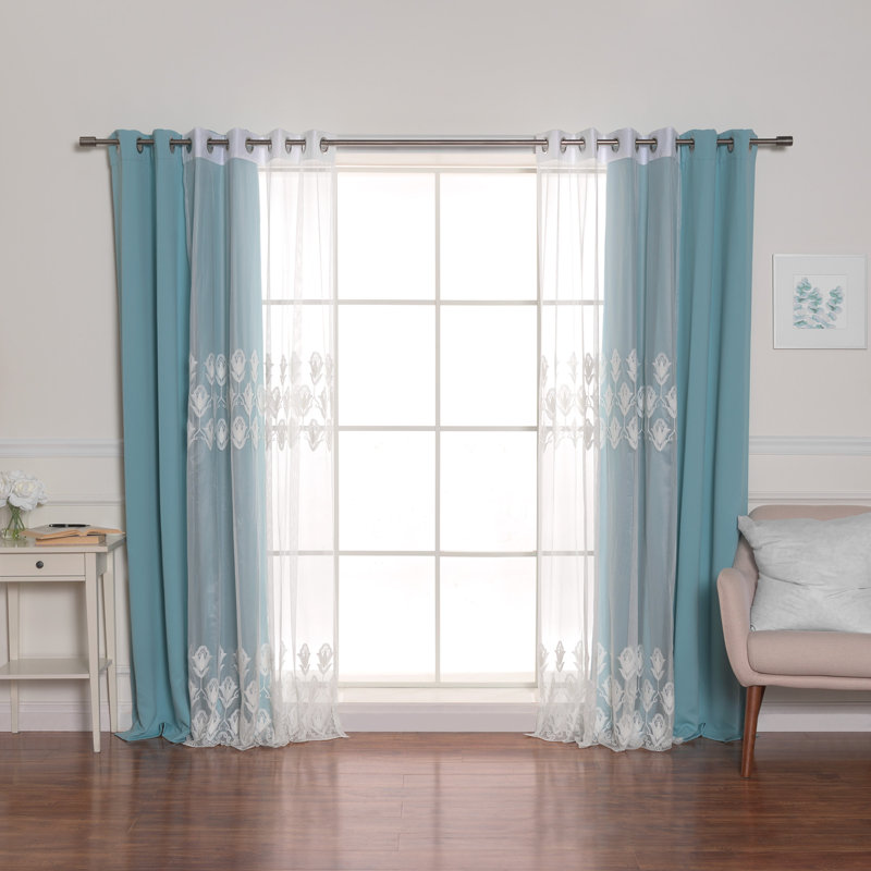 Paire de rideaux occultant et isolants Brunonas Mix & Match, L 52 po x L 84 po, Turquoise