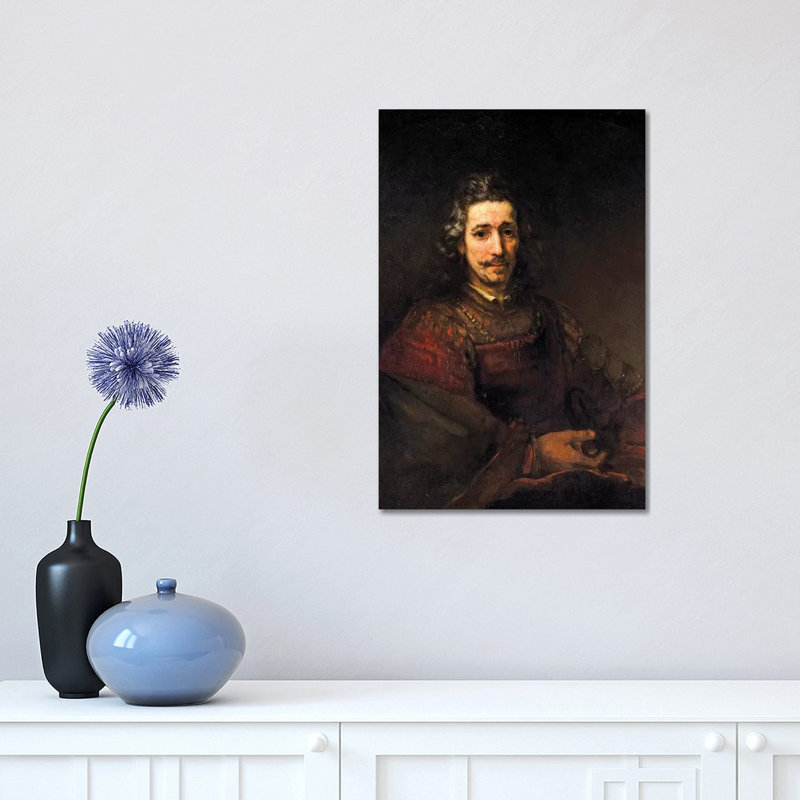 Man With A Magnifying Glass, C by Rembrandt Van Rijn - Wrapped Canvas Painting, 45.72cm H x 30.48cm W x 1.91cm D