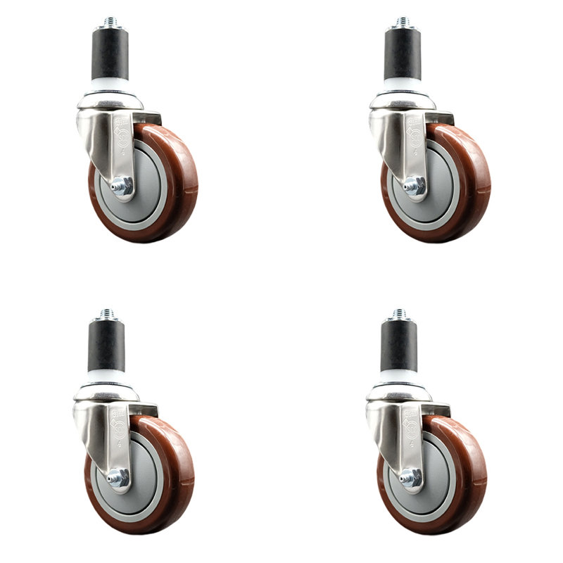 Polyurethane Swivel Caster, Maroon