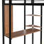 Lit mezzanine simple en métal avec 2 tablettes et un bureau-783316327