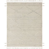 Iman Hand Knotted Geometric Area Rug in Ivory/Gray